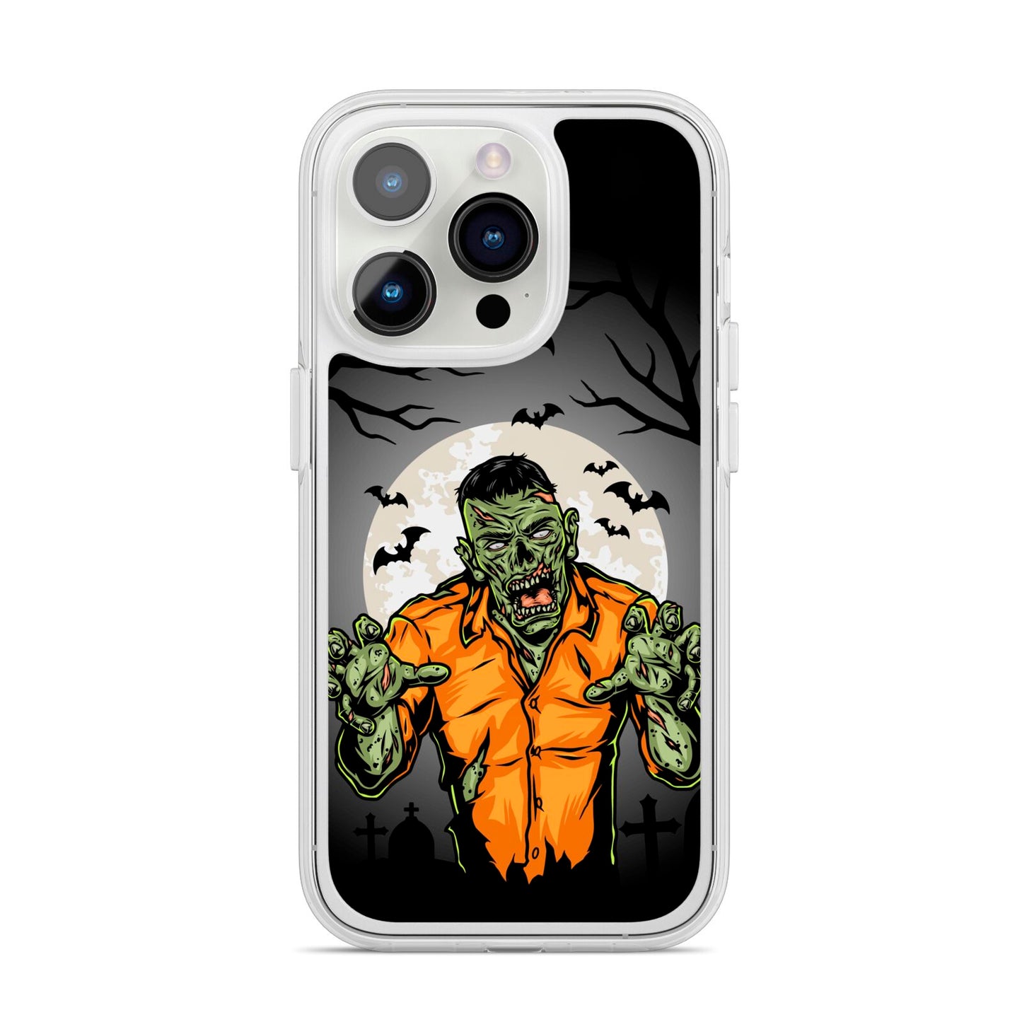 Zombie Night iPhone 14 Pro Clear Tough Case Silver