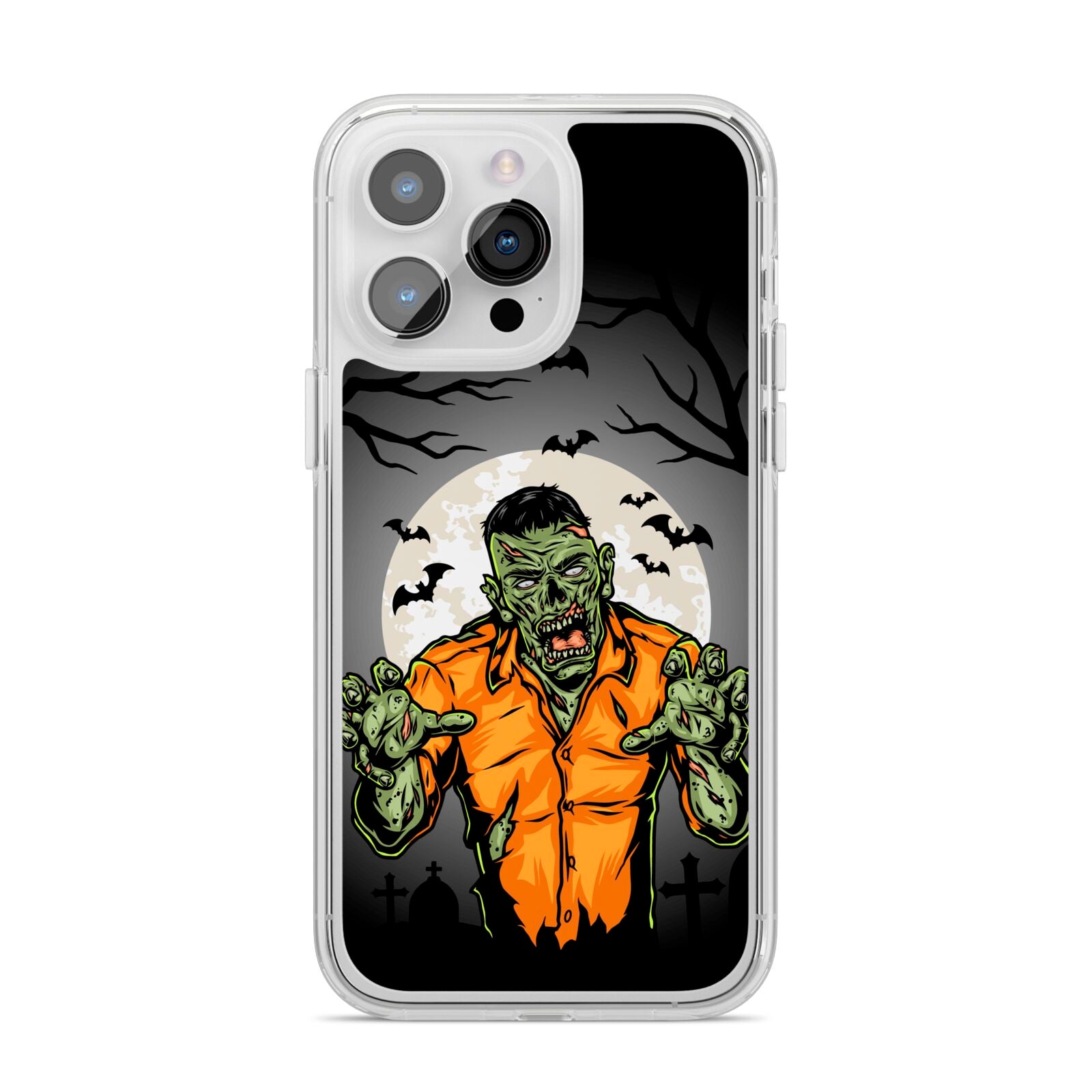 Zombie Night iPhone 14 Pro Max Clear Tough Case Silver