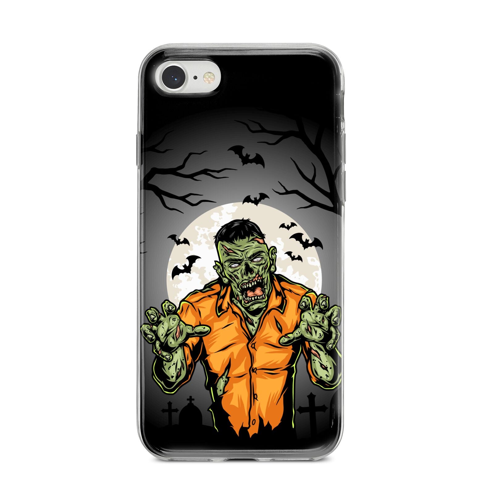 Zombie Night iPhone 8 Bumper Case on Silver iPhone
