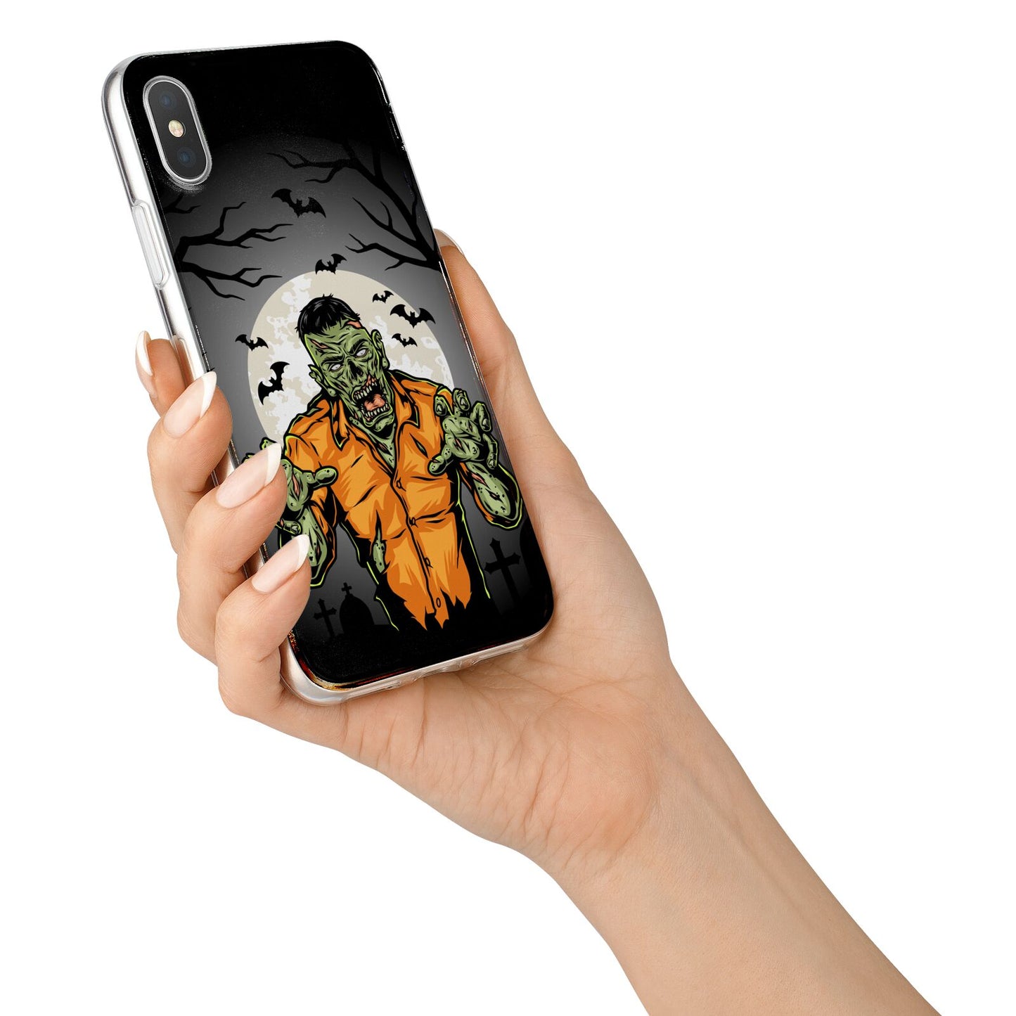 Zombie Night iPhone X Bumper Case on Silver iPhone Alternative Image 2