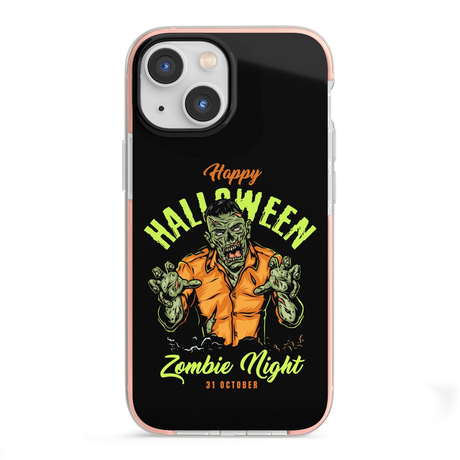Zombie iPhone 13 Mini TPU Impact Case with Pink Edges