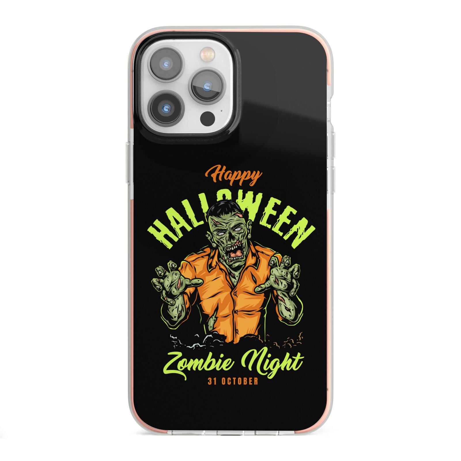 Zombie iPhone 13 Pro Max TPU Impact Case with Pink Edges