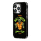 Zombie iPhone 14 Pro Black Impact Case Side Angle on Silver phone