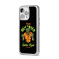 Zombie iPhone 14 Pro Max Clear Tough Case Silver Angled Image