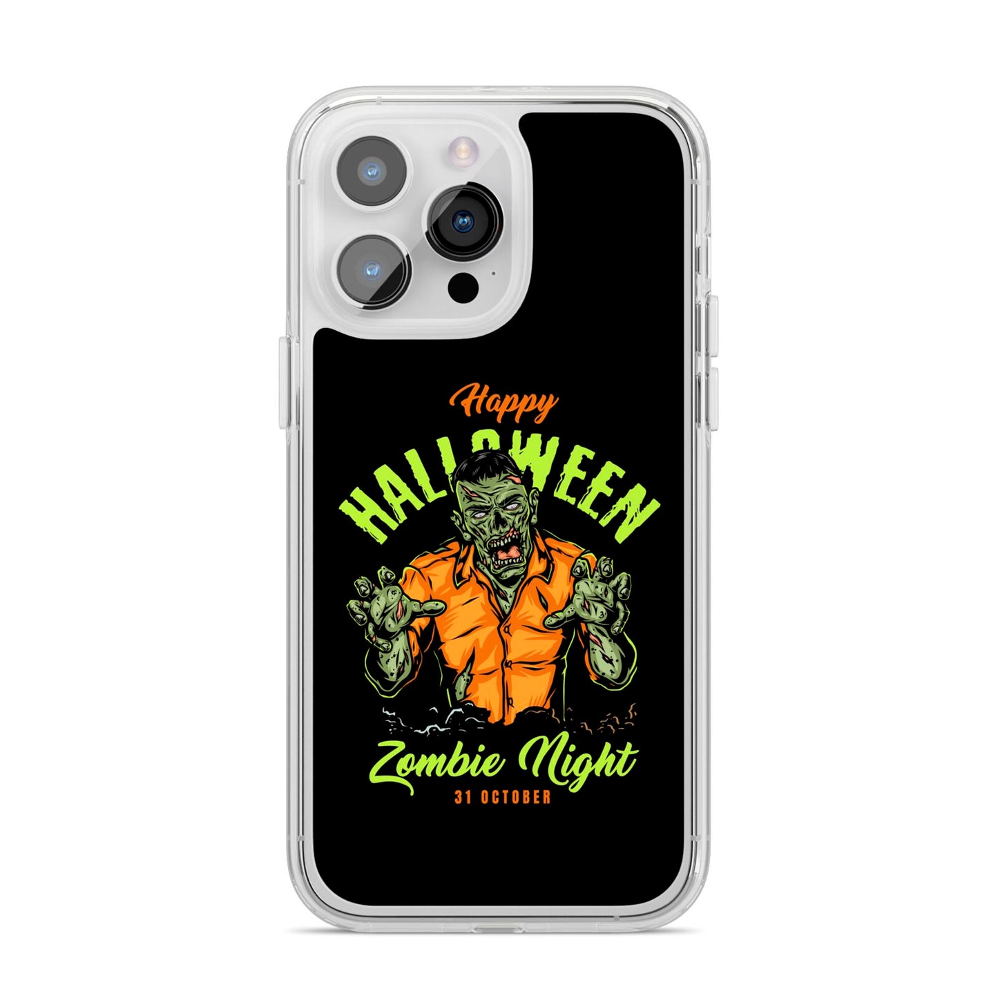 Zombie iPhone 14 Pro Max Clear Tough Case Silver