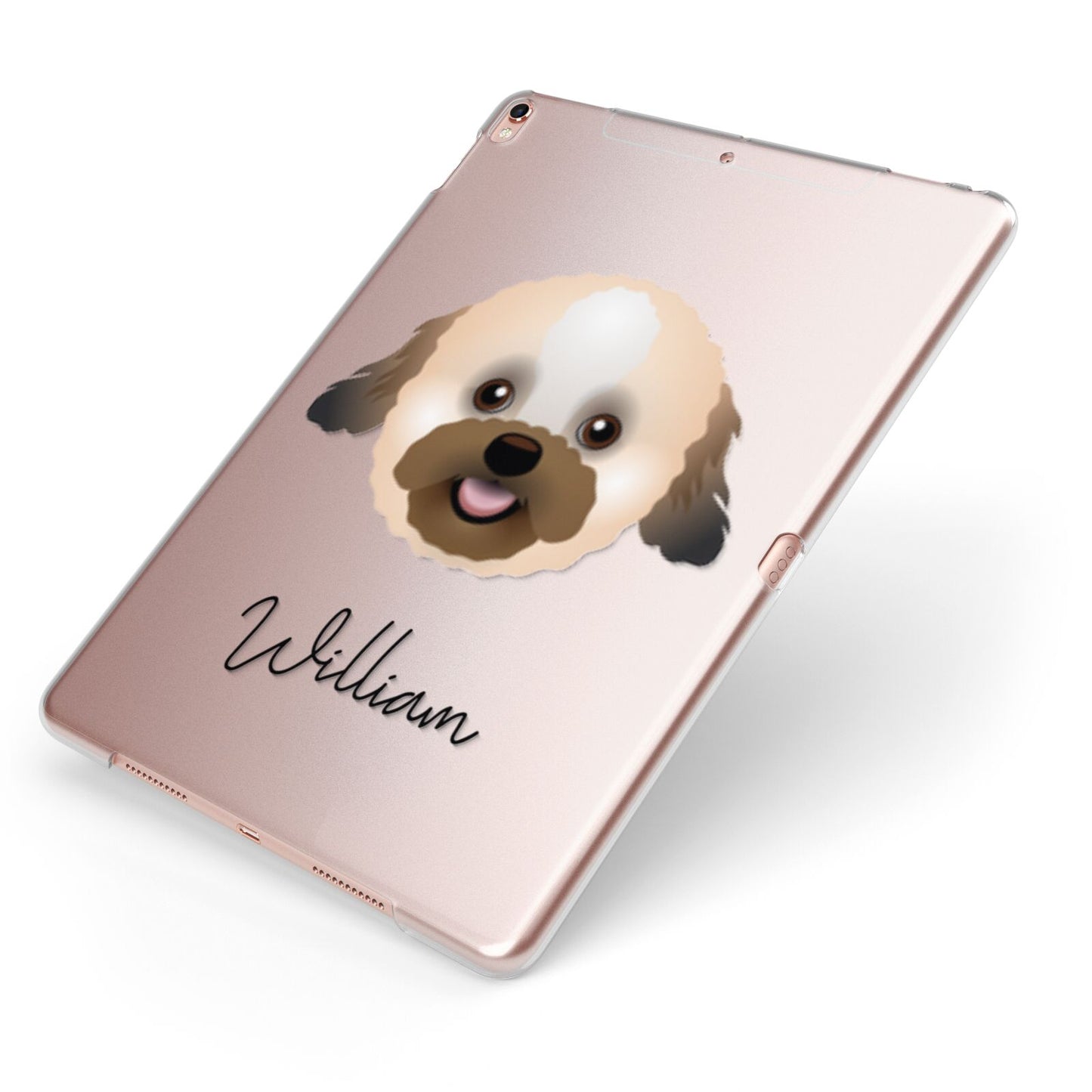 Zuchon Personalised Apple iPad Case on Rose Gold iPad Side View