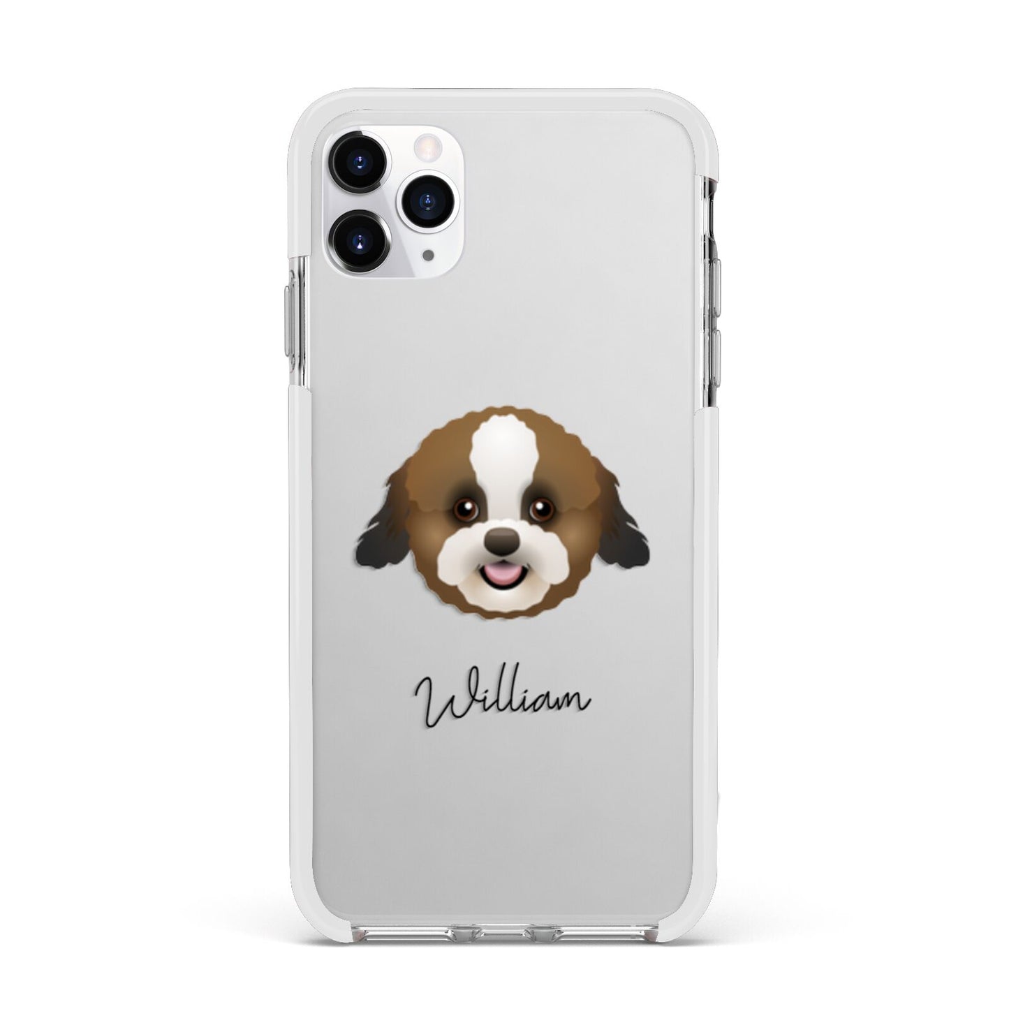 Zuchon Personalised Apple iPhone 11 Pro Max in Silver with White Impact Case