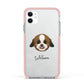Zuchon Personalised Apple iPhone 11 in White with Pink Impact Case