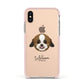 Zuchon Personalised Apple iPhone Xs Impact Case Pink Edge on Gold Phone