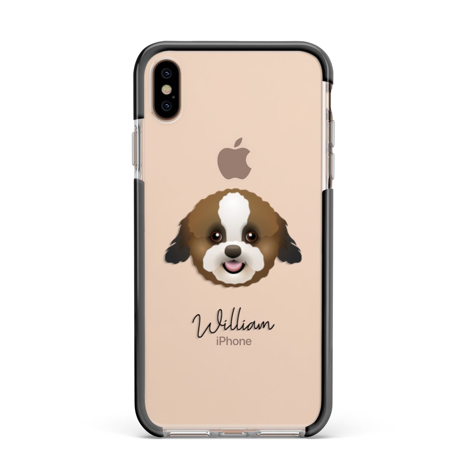 Zuchon Personalised Apple iPhone Xs Max Impact Case Black Edge on Gold Phone