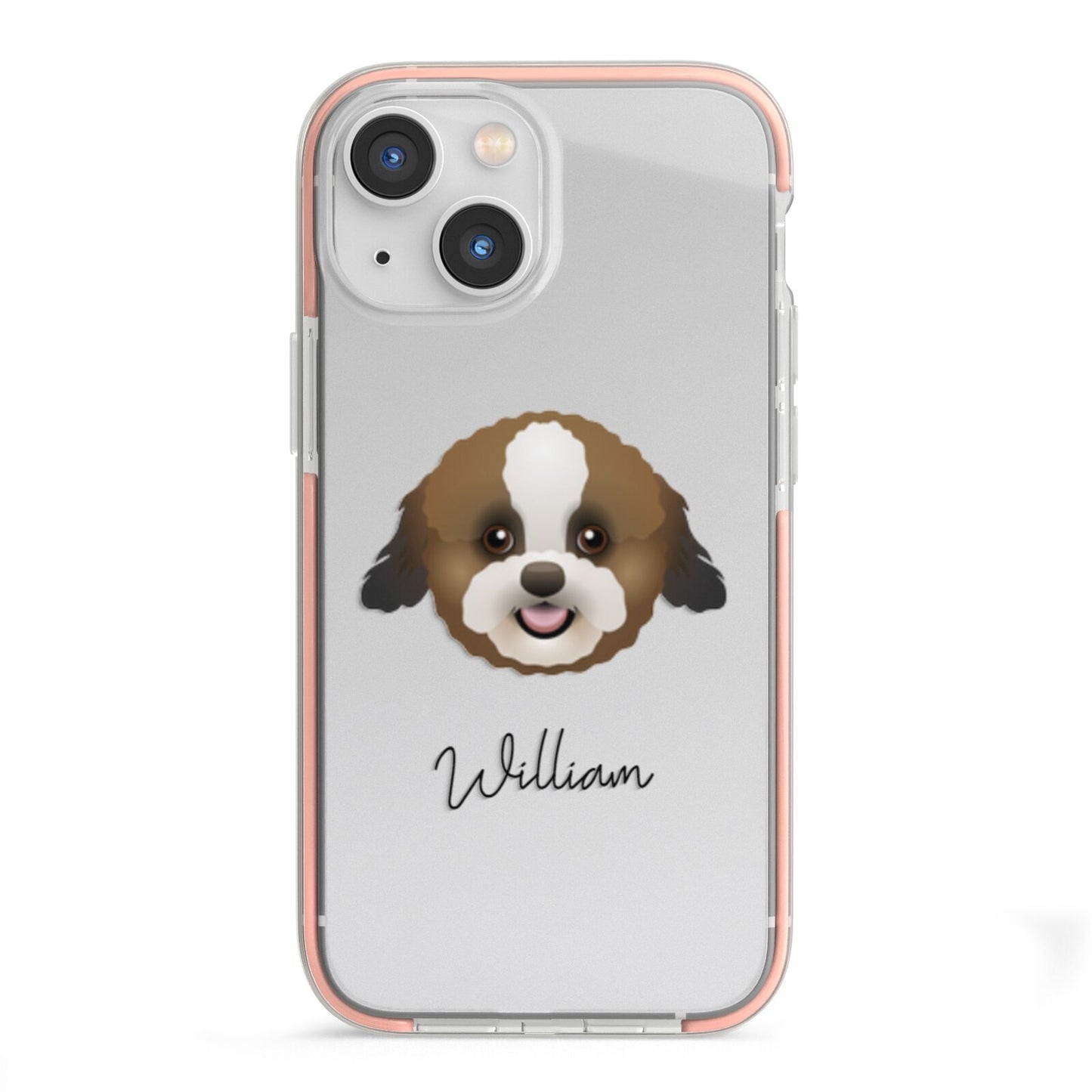 Zuchon Personalised iPhone 13 Mini TPU Impact Case with Pink Edges