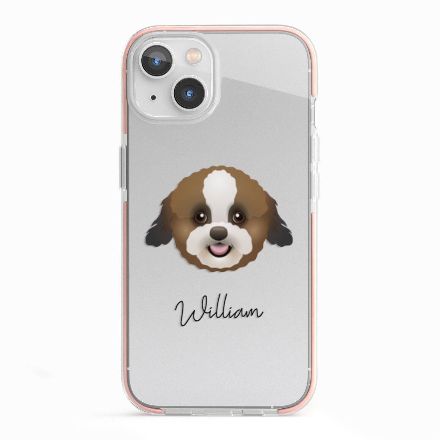 Zuchon Personalised iPhone 13 TPU Impact Case with Pink Edges