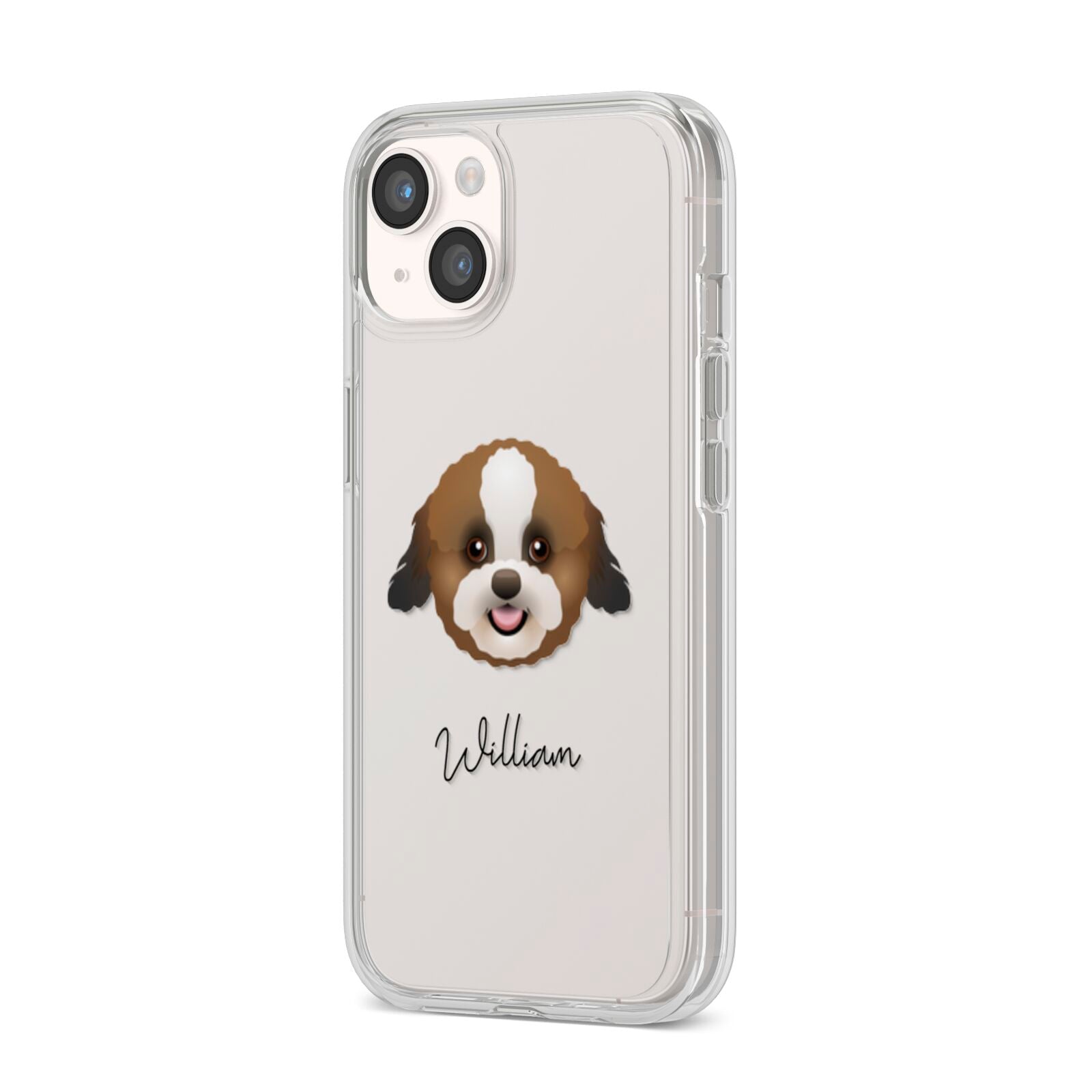 Zuchon Personalised iPhone 14 Clear Tough Case Starlight Angled Image