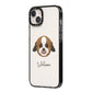 Zuchon Personalised iPhone 14 Plus Black Impact Case Side Angle on Silver phone