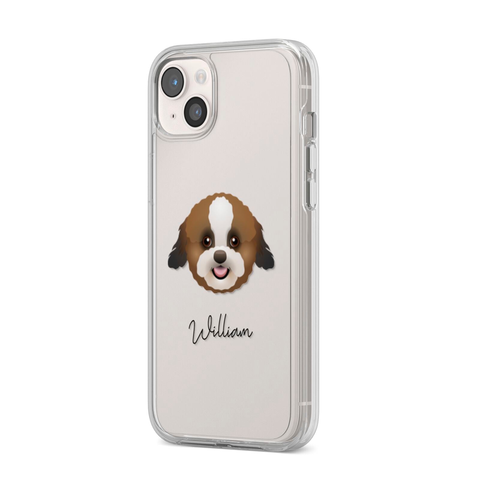 Zuchon Personalised iPhone 14 Plus Clear Tough Case Starlight Angled Image