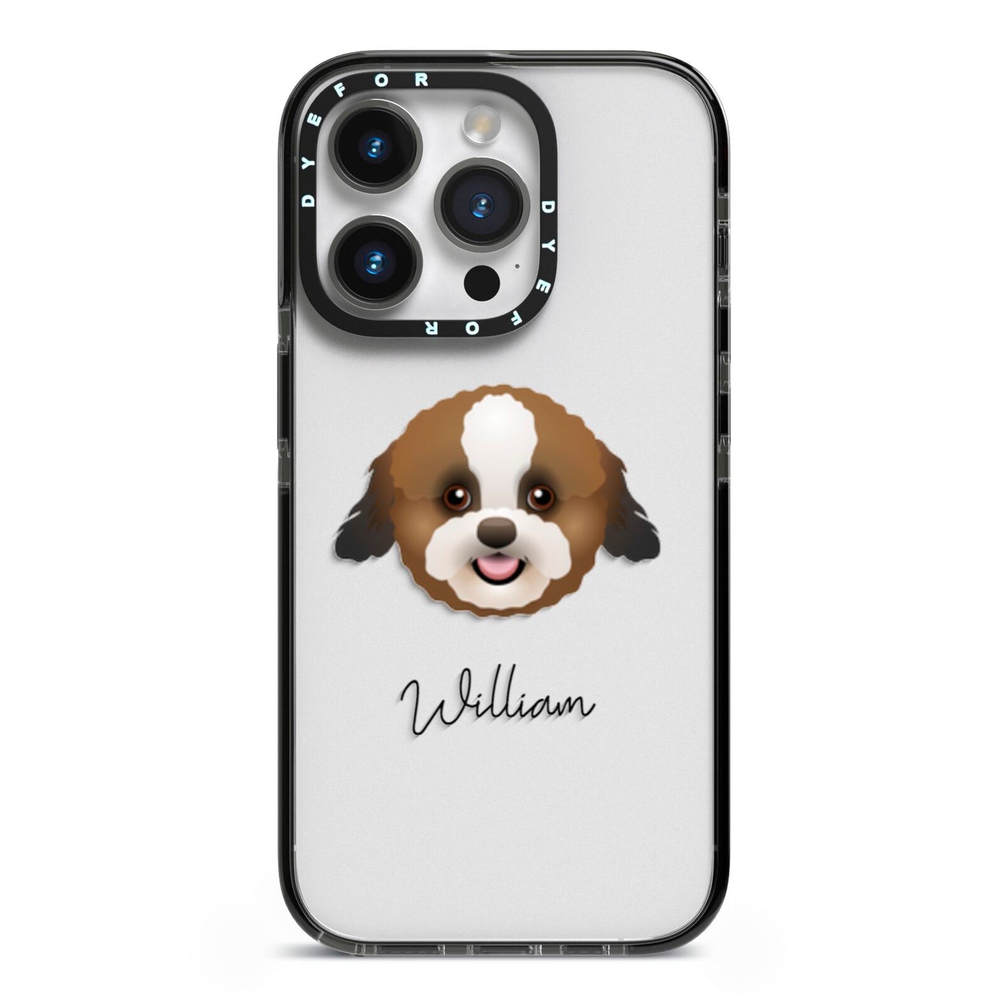 Zuchon Personalised iPhone 14 Pro Black Impact Case on Silver phone