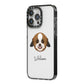 Zuchon Personalised iPhone 14 Pro Max Black Impact Case Side Angle on Silver phone