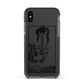 Ace of Swords Monochrome Apple iPhone Xs Impact Case Black Edge on Black Phone