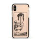 Ace of Swords Monochrome Apple iPhone Xs Impact Case Black Edge on Gold Phone