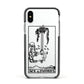 Ace of Swords Monochrome Apple iPhone Xs Impact Case Black Edge on Silver Phone