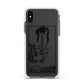 Ace of Swords Monochrome Apple iPhone Xs Impact Case White Edge on Black Phone