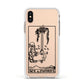 Ace of Swords Monochrome Apple iPhone Xs Impact Case White Edge on Gold Phone