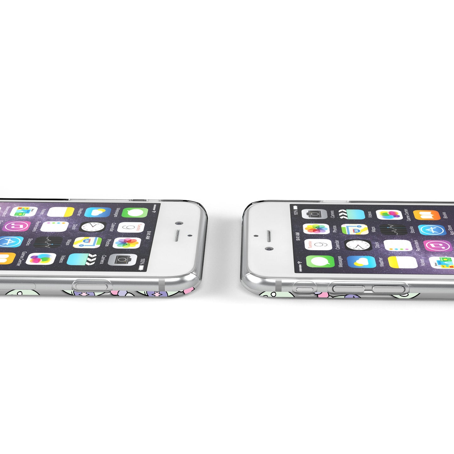 Alien Unicorn Personalised Initials Apple iPhone Case Ports Cutout
