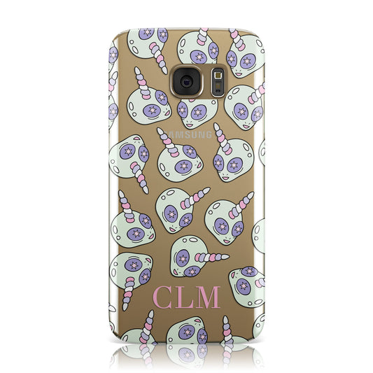 Alien Unicorn Personalised Initials Samsung Galaxy Case