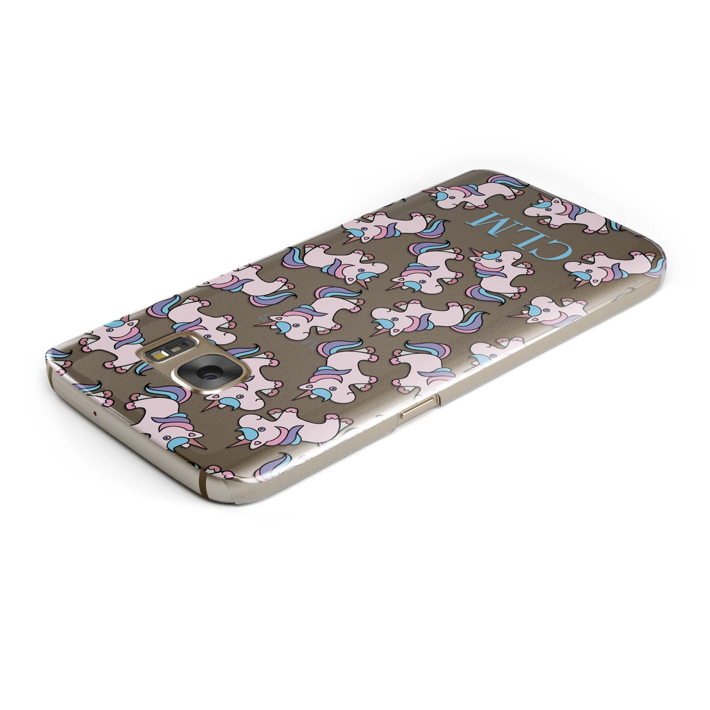 Baby Unicorn Personalised Initials Samsung Galaxy Case Top Cutout