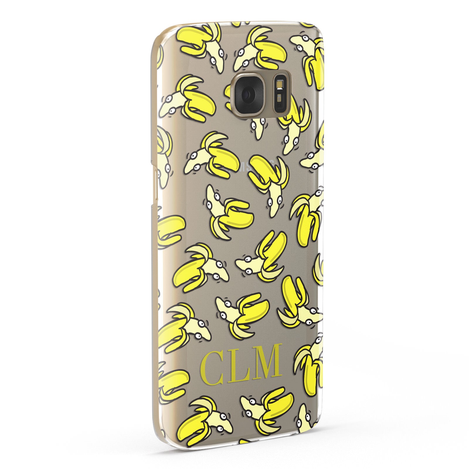 Personalised Banana Initials Clear Samsung Galaxy Case Fourty Five Degrees