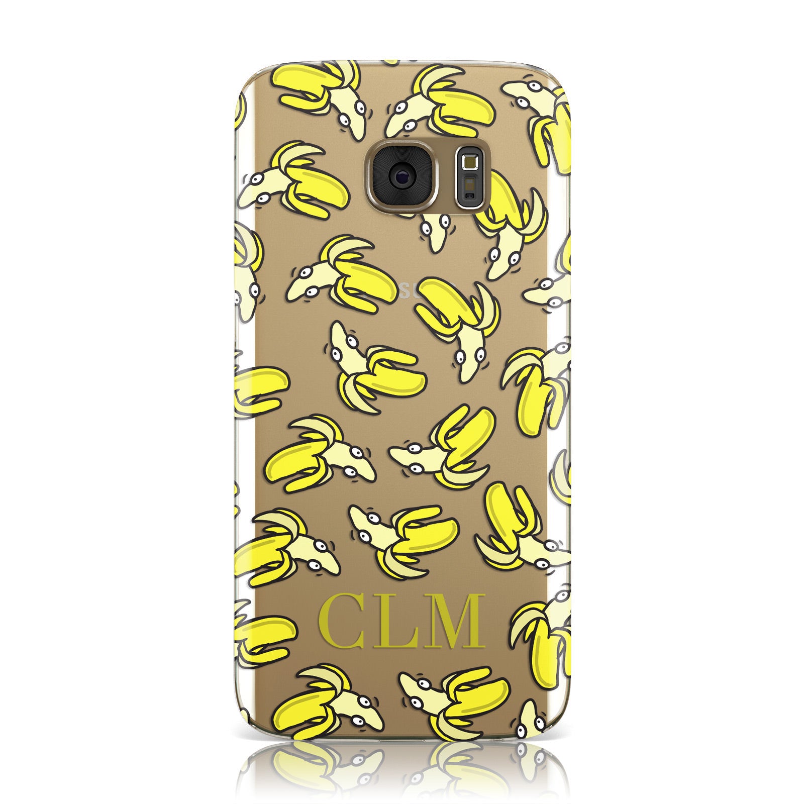 Personalised Banana Initials Clear Samsung Galaxy Case