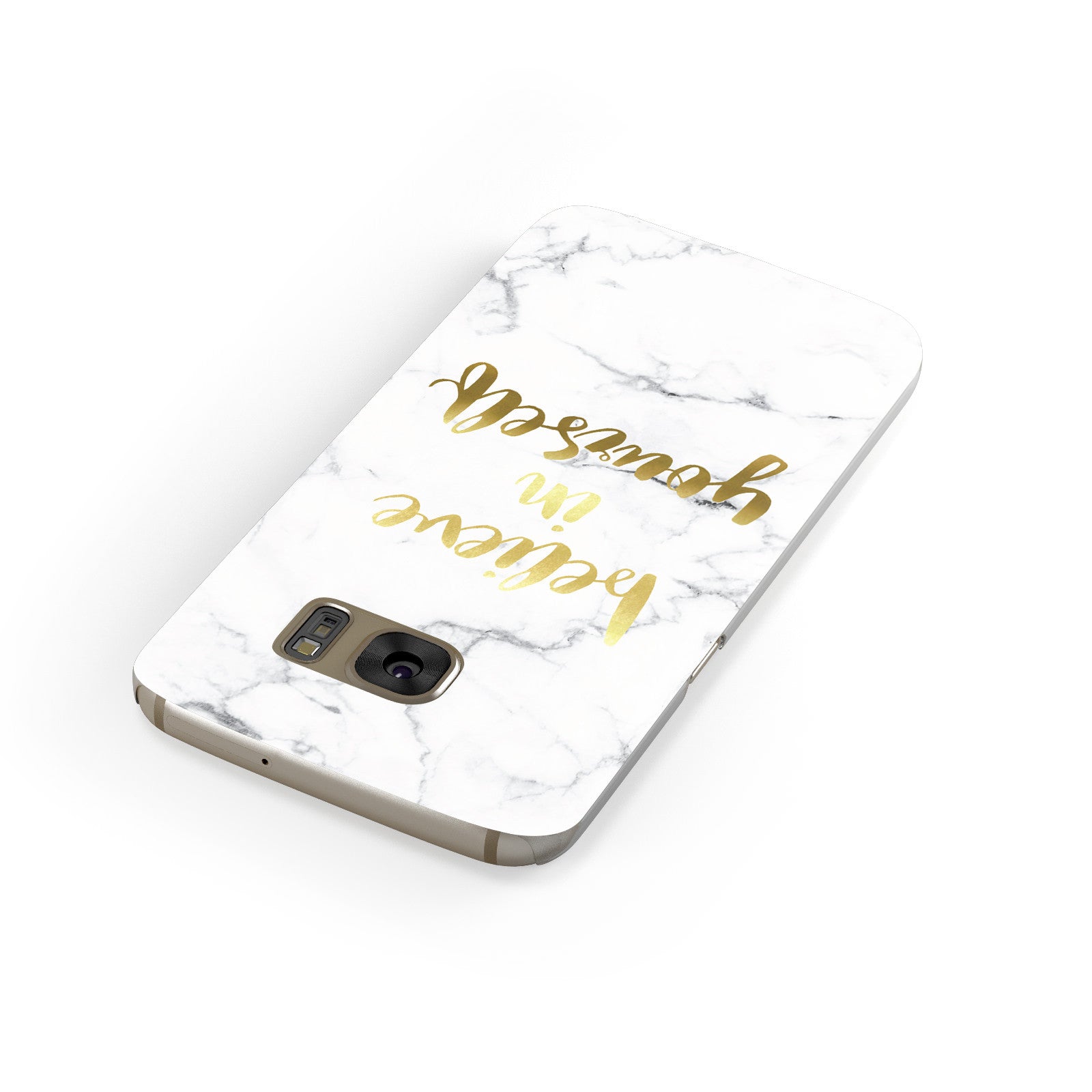Believe In Yourself Gold Marble Samsung Galaxy Case Front Close Up