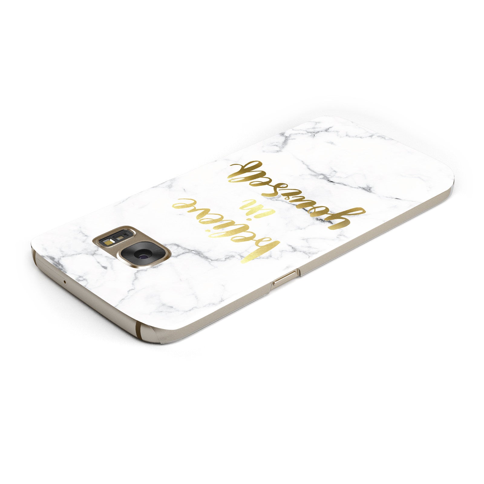 Believe In Yourself Gold Marble Samsung Galaxy Case Top Cutout