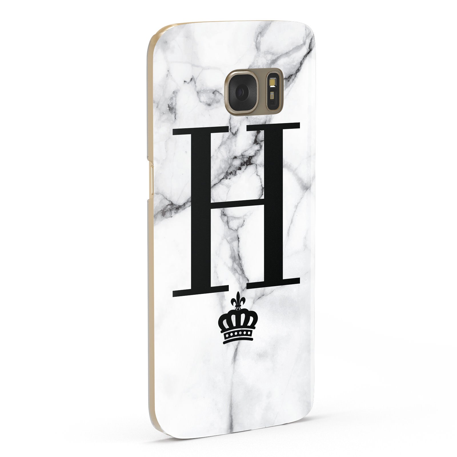 Personalised Big Initials Crown Marble Samsung Galaxy Case Fourty Five Degrees