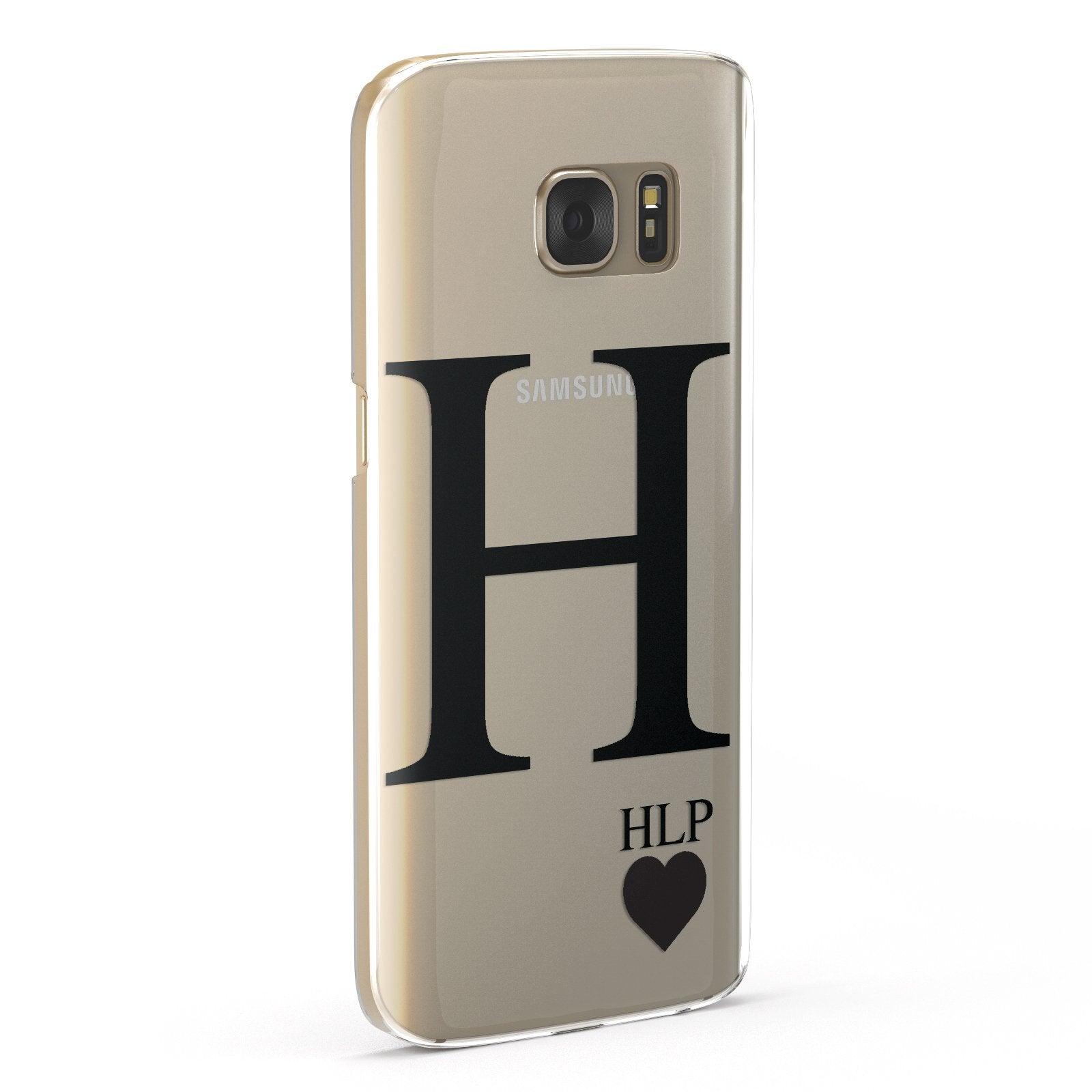 Personalised Black Big Initial & 3 Small Clear Samsung Galaxy Case Fourty Five Degrees
