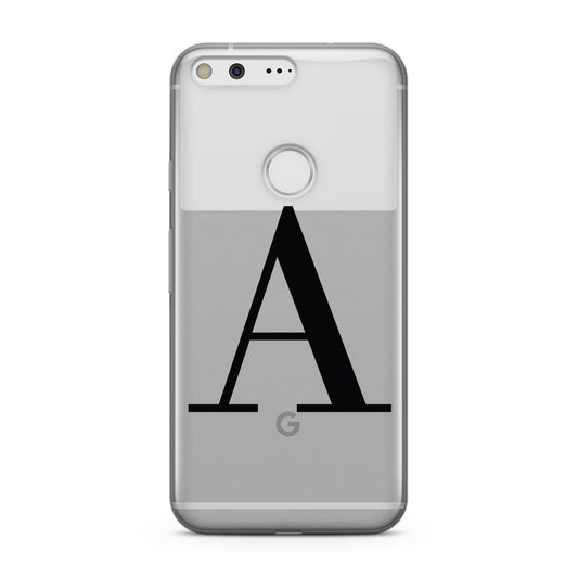 Personalised Black Big Initial Clear Custom Google Case