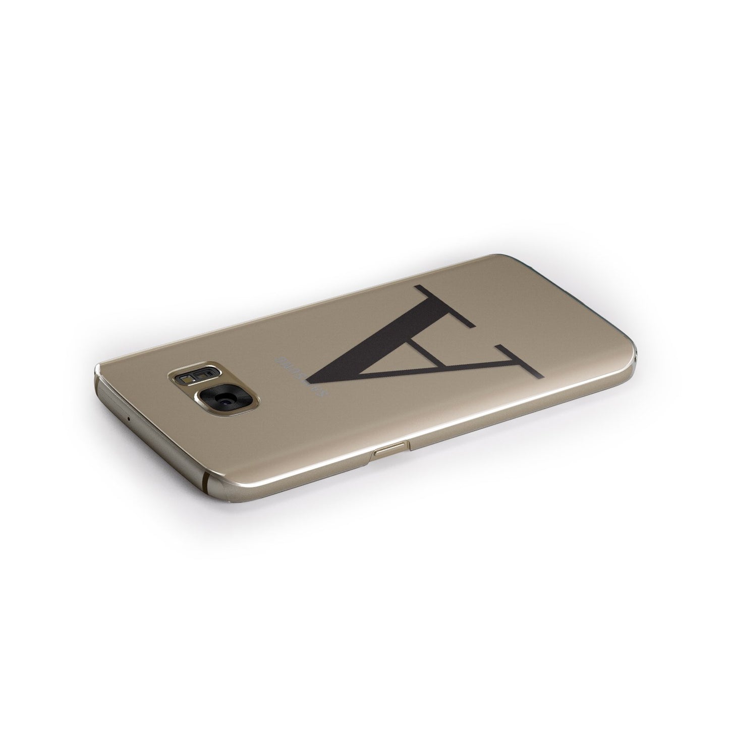 Personalised Black Big Initial Clear Custom Samsung Galaxy Case Side Close Up