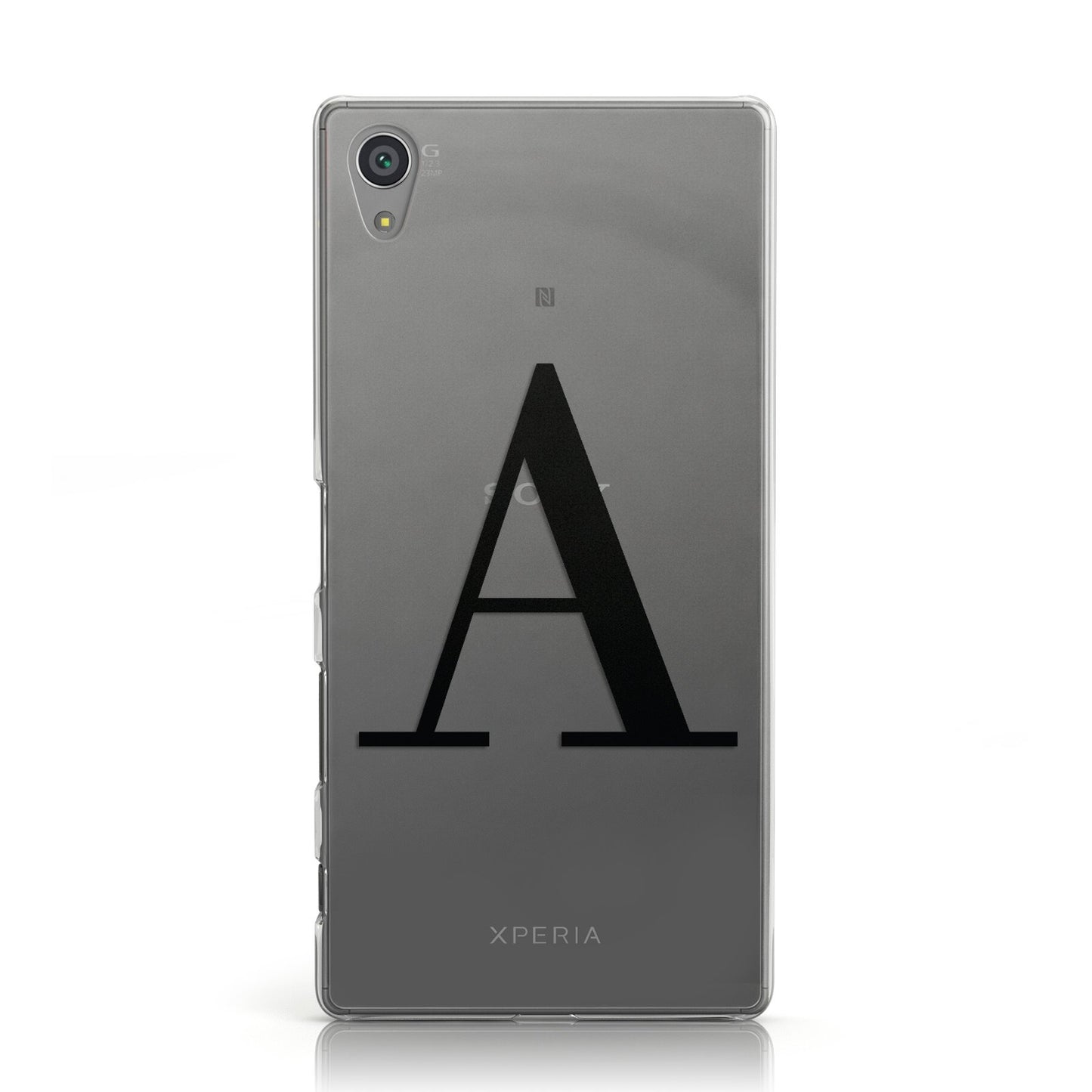 Personalised Black Big Initial Clear Custom Sony Xperia Case