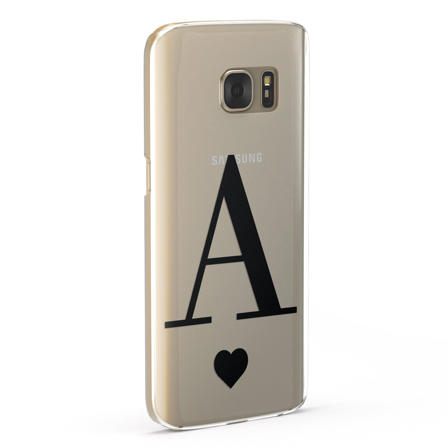 Personalised Black Big Initial & Heart Clear Google Case Fourty Five Degrees