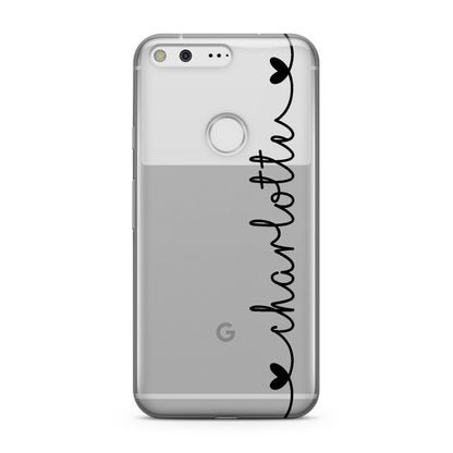 Personalised Black Handwritten Name Vertical Google Case