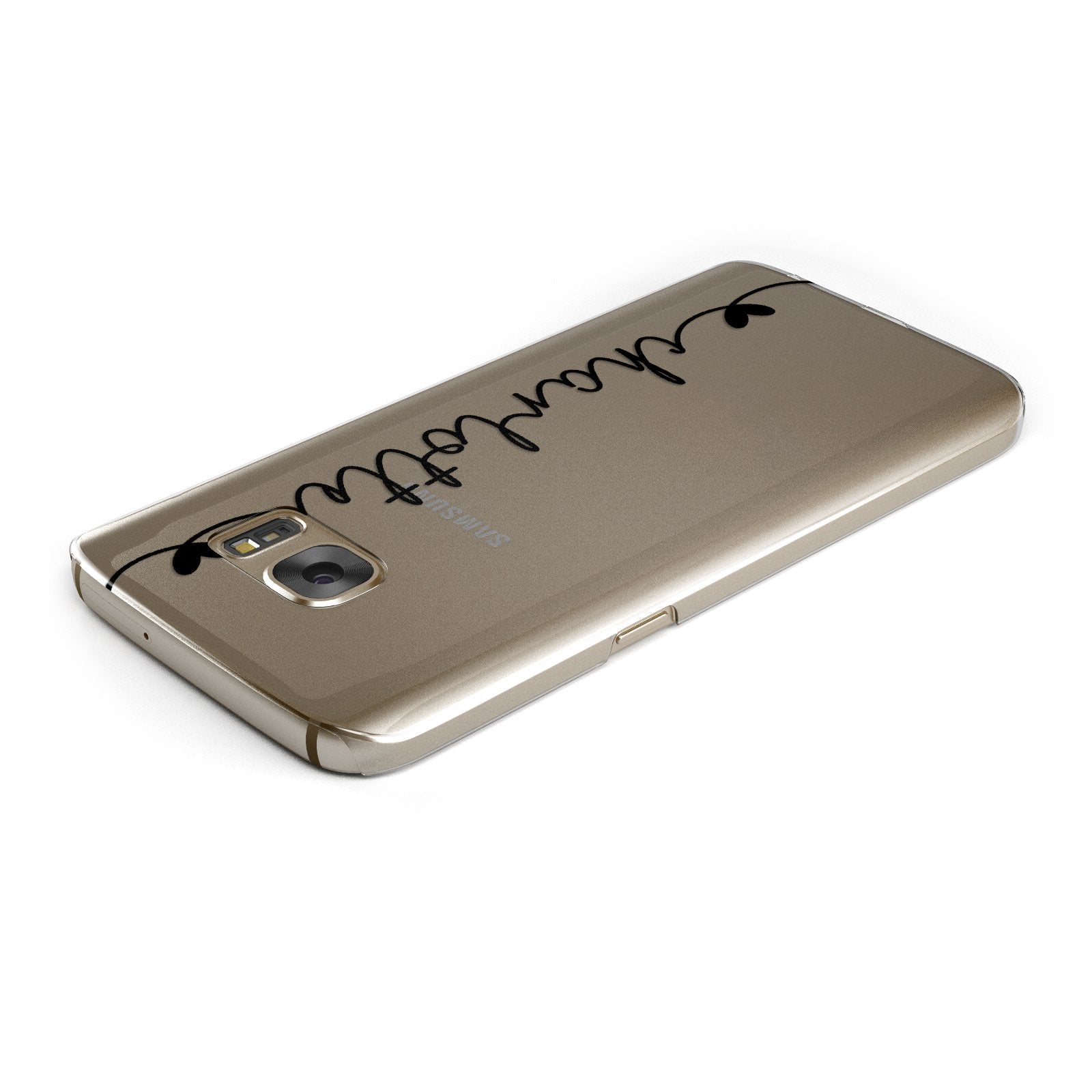 Personalised Black Handritten Name Vertical Samsung Galaxy Case Top Cutout