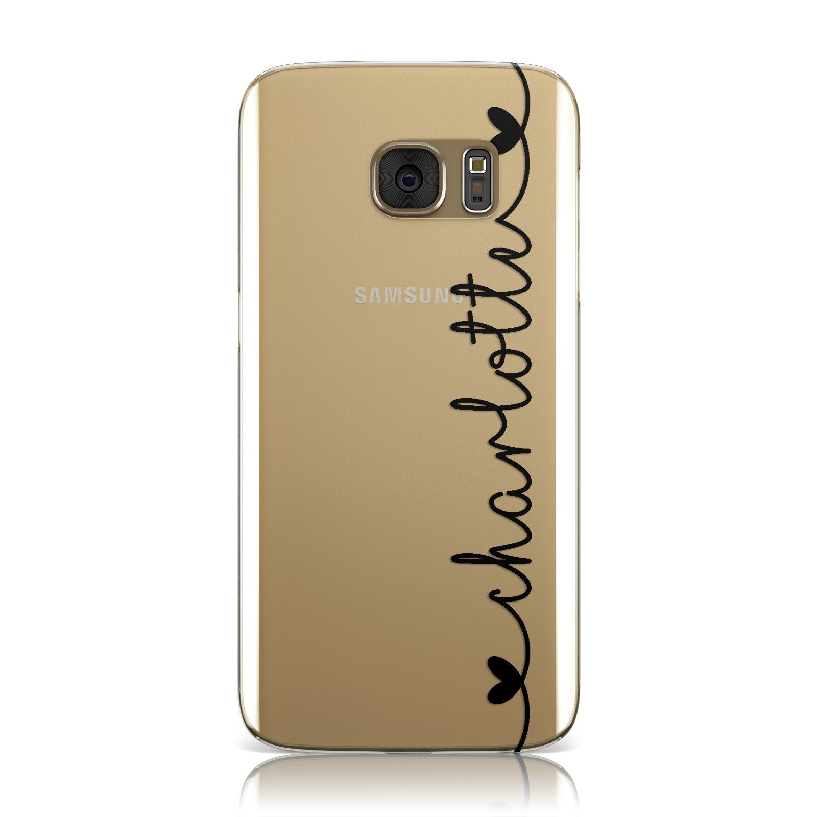 Personalised Black Handritten Name Vertical Samsung Galaxy Case