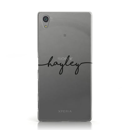 Personalised Black Handwritten Name Custom Sony Xperia Case