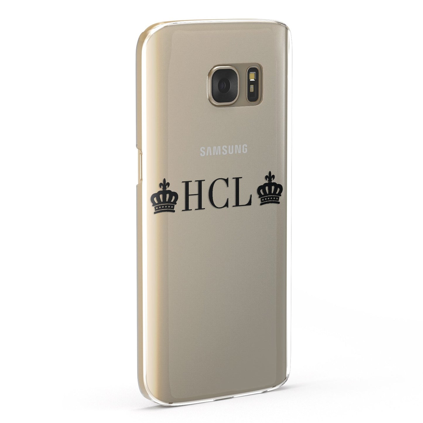 Personalised Black Initials & 2 Crowns Clear Samsung Galaxy Case Fourty Five Degrees