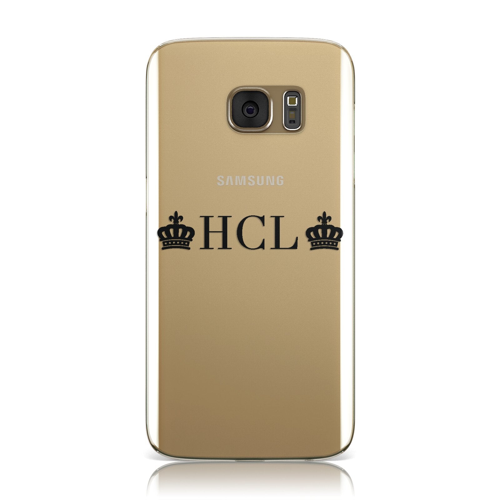 Personalised Black Initials & 2 Crowns Clear Samsung Galaxy Case