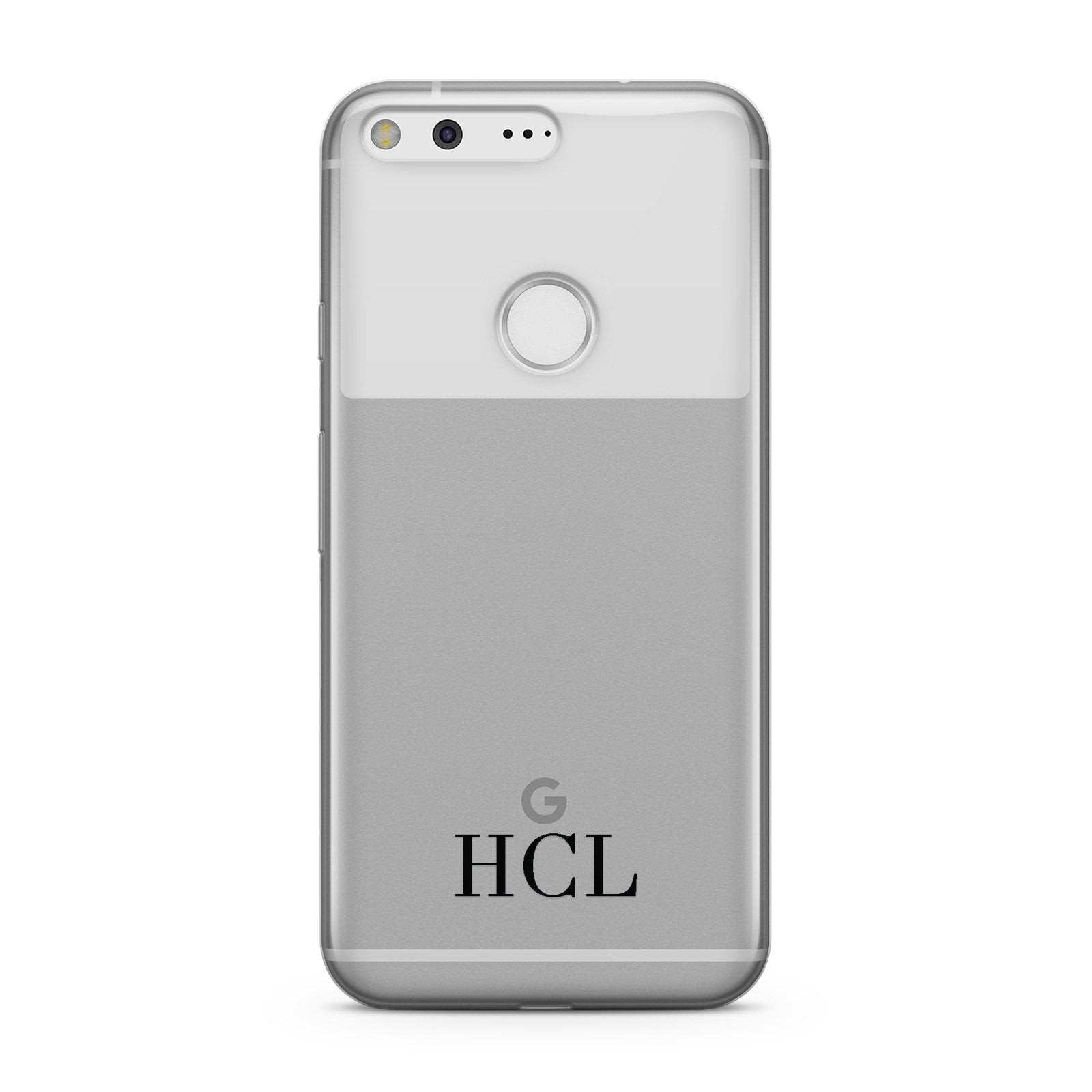 Personalised Black Initials Bottom Clear Custom Google Case