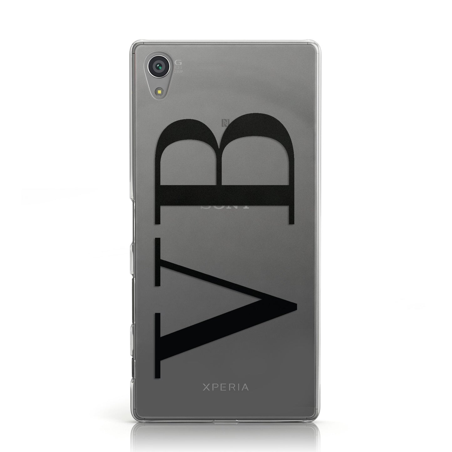 Personalised Black Initials Customised Clear Sony Xperia Case