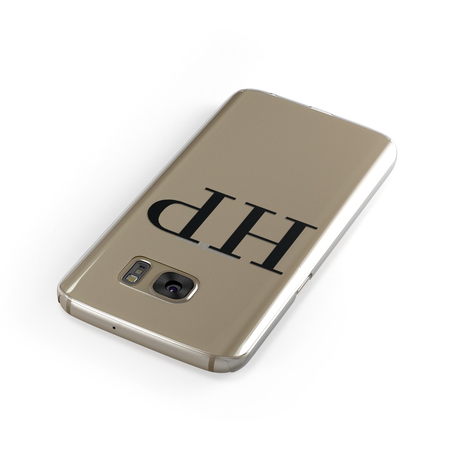 Personalised Black Initials On Clear Google Case Front Close Up
