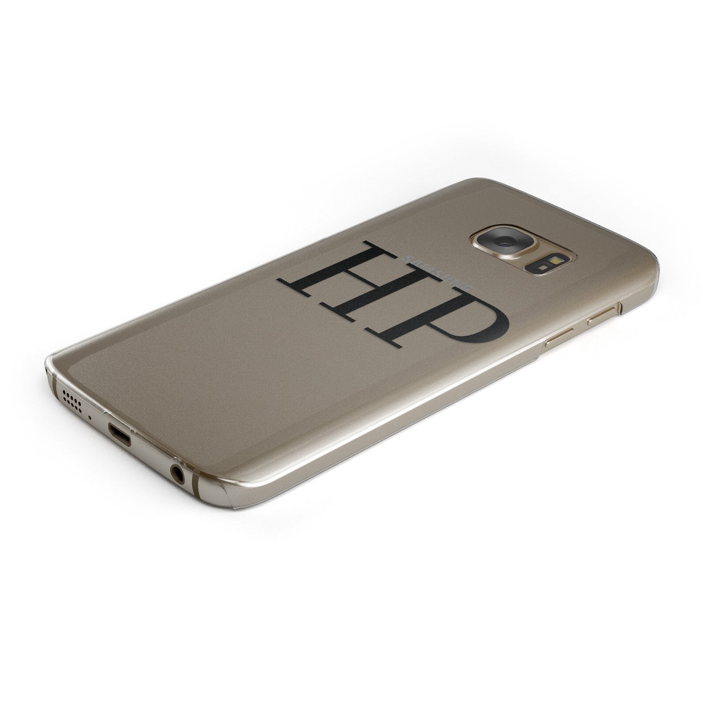 Personalised Black Initials On Clear Samsung Galaxy Case Bottom Cutout