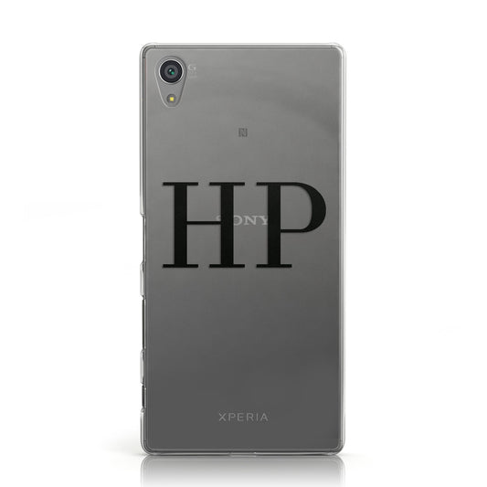 Personalised Black Initials On Clear Sony Xperia Case